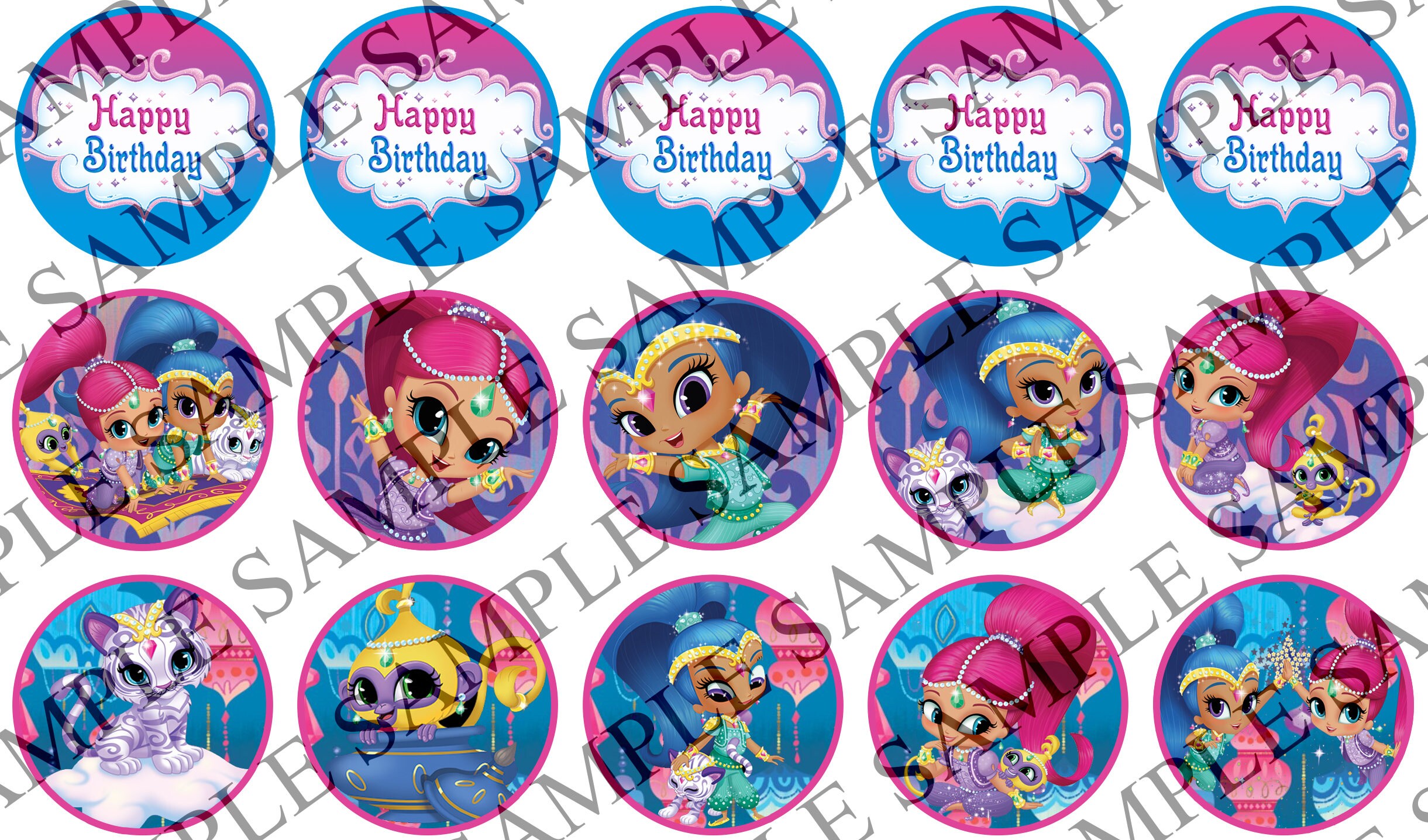Shimmer and Shine Cupcake Toppers/party Favors INSTANT DOWNLOAD - Etsy