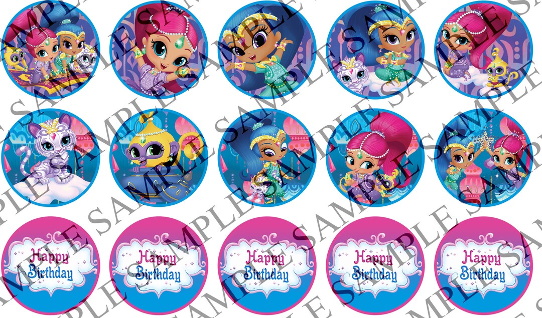 Shimmer and Shine Cupcake Toppers/party Favors INSTANT DOWNLOAD - Etsy