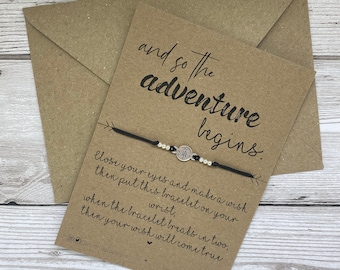 Adventure begins bracelet | Compass bracelet | Travel bracelet | Compass charm | Adventure bracelet | Beaded bracelet | Travel trinket