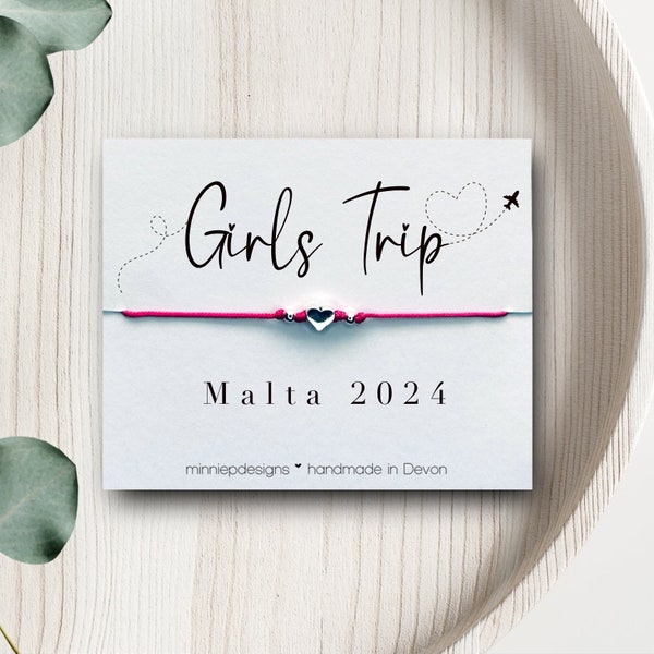 Girls trip cards | Girls trip favour | Girls trip bracelet | Girls trip gifts | Girls weekend away | Girls holiday abroad | Girls holiday