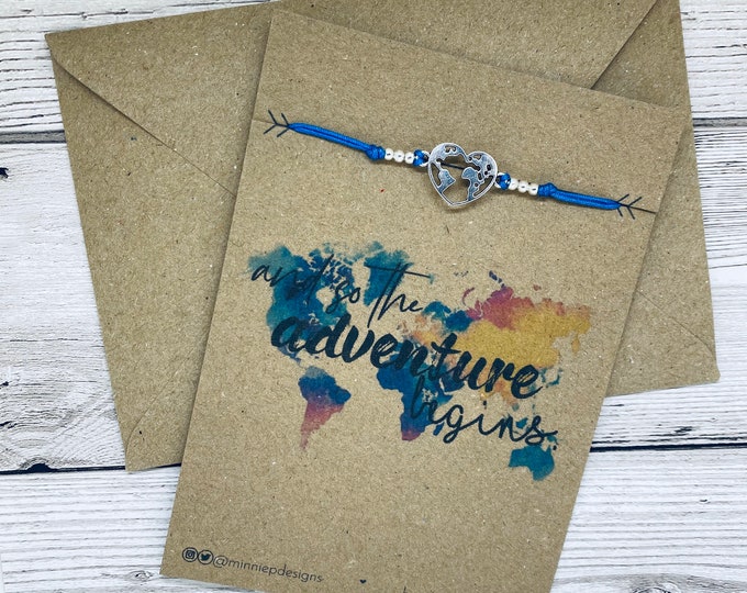 Compass bracelet | Travel bracelet | Trabel charm | Bestie gifts | Personalised bracelet Heart globe | I love travel