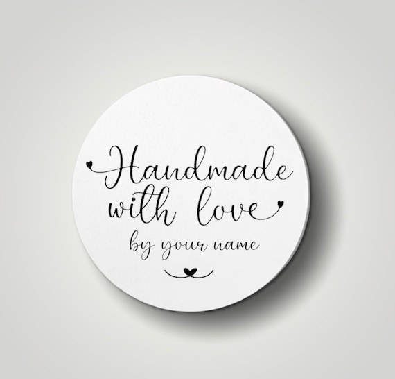 Handmade with love sticker | Handmade sticker | Business sticker | Personalised sticker | Handmade stamp | Handmade logo | Tag us sticker