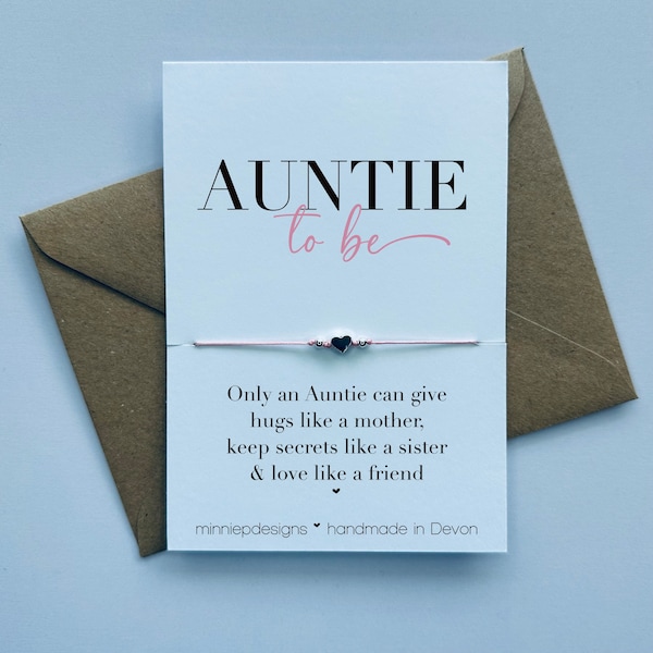 Auntie to be bracelet | Auntie to be announcement | Auntie to be gift | Gift from baby niece | Baby announcement | Gift for sister