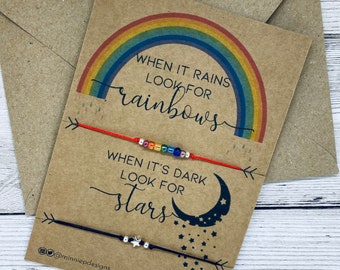 Rainbow bracelet | Star bracelet | Rainbow |Wish bracelet | Bestfriend bracelet | Positivity bracelet | Friendship quotes | Friendship gift