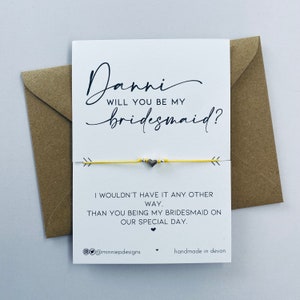 Bracelet personnalisé de demoiselle d'honneur | Serez-vous ma demoiselle d'honneur | Demande de demoiselle d'honneur | demoiselle d'honneur | Cadeau de bouquetière | Proposition de demoiselle d'honneur