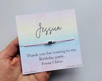 Personalised party bag gift | Girls birthday party favour | Thank you for coming to my birthday | Girls party bag  | Birthday party bracelet