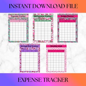 Printable Money Tracker | Budget Planner | Expense Tracker | Savings ...