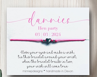 Personalised hen party bracelet | Personalised hen party favour | Hen party ideas | Hen party gift ideas | Gift for hen party | Hen party