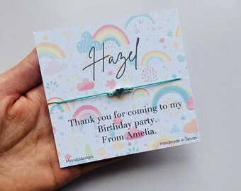 Personalized Rainbow Bracelet: Girls Birthday Party Favor