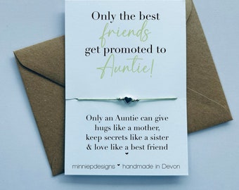 Best friend auntie announcement | Auntie to be bracelet | Baby announcement | Auntie best friend | New baby announcement | Gift for auntie