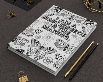 Color Your Own Journal| Masterpiece | Master Peace | Christian Gift | Black Girl |Create Your Own | Hardcover Journal | Self-Love | Book