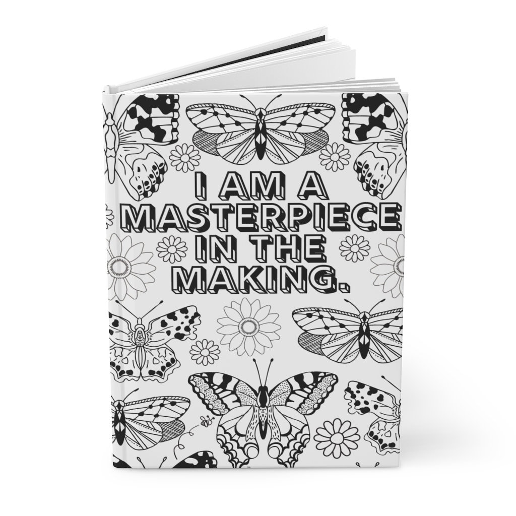 Color Your Own Journal| Masterpiece | Master Peace | Christian Gift | Black Girl |Create Your Own | Hardcover Journal | Self-Love | Book