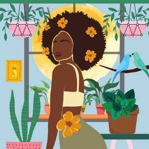 Black Girl Garden - Digitale Positive Affirmationskarten - Self Care - Affirmation Deck Schwarze Frauen - Pflanzenliebhaber - Printable - Afro Frau
