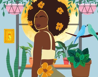 Black Girl Garden Affirmation Cards – Plant Lover Gift (Digital Printable)