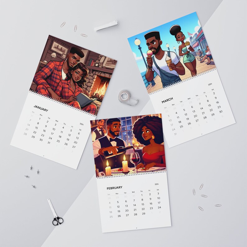 2024 Calendar Black Women, Afro Calendar, Adventures in Black Love 2024
