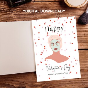 Carte de Saint-Valentin imprimable, Soins personnels, Galentines, Carte de la Saint-Valentin, Encouragement, Carte de vœux, Galentines, Carte d’ami, Journée du spa
