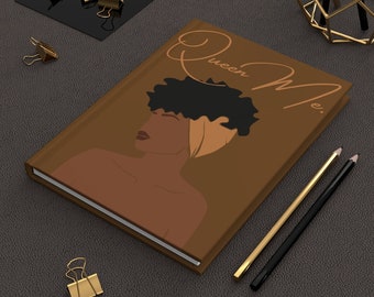 Black Queen Journal| Black Girl Magic | Hardcover Journal | Big Chop Gift | Melanin Notebook |Natural Hair Gift| Crown | Black Girl | Crown