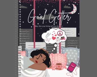 PRINTABLE Goal Getter Desk Diary| Positive Affirmation Planner| Self Care|Calendar| Black Girl Magic| planner for Black Women| Undated |2025
