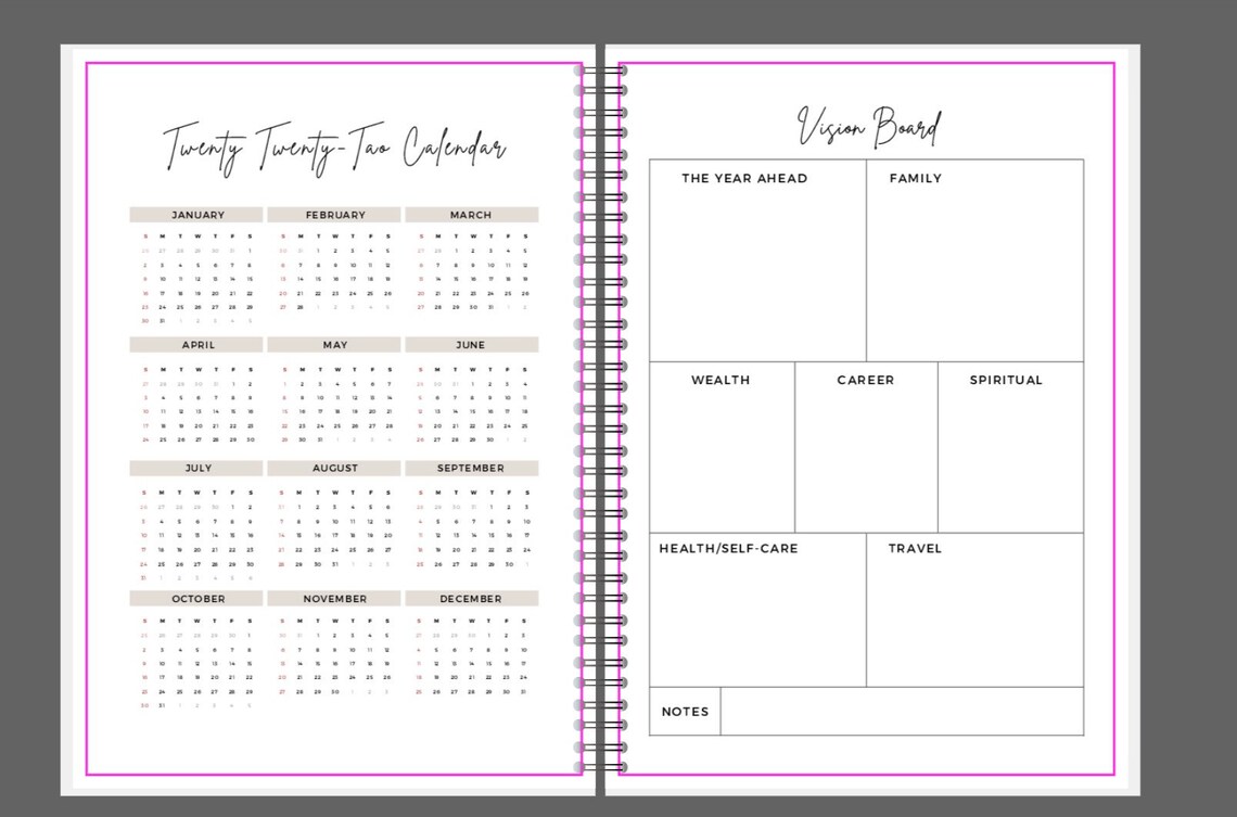 PRINTABLE Goal Getter Desk Diary Positive Affirmation Etsy