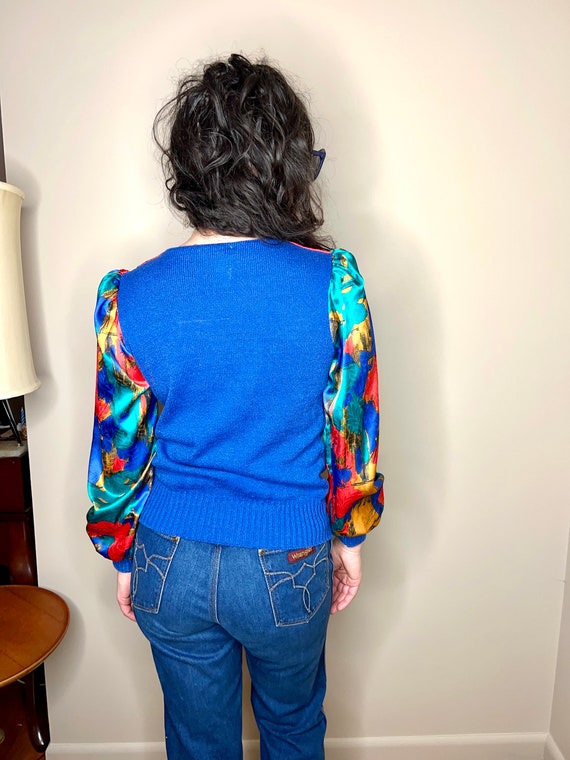 Vintage Anthony Sacari knit and satin sweater - u… - image 2