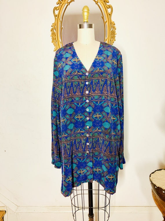 Vintage Classiques Entier button up silk shirt - … - image 2