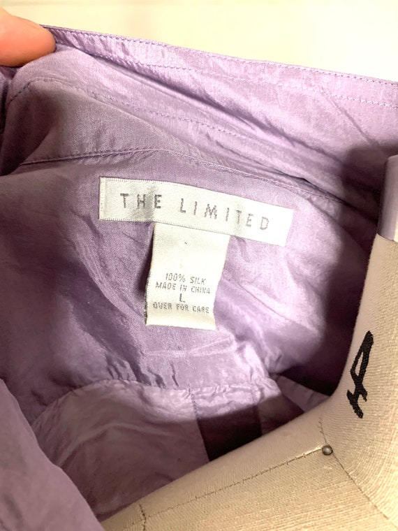 Vintage The Limited 100% silk purple periwinkle b… - image 3