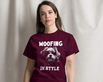 Cool Pug Woofing In Style Funny Dog Humour Fashion T-Shirt