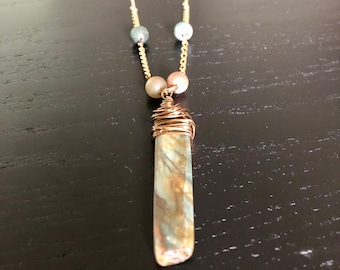 Earth Tone Dangle Charm Necklace