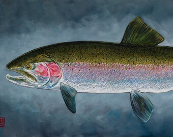 B-Run Steelhead - Giclee Paper Reproduction