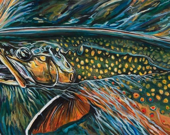 High Mountain Brook Trout- Giclee Paper Reproduction