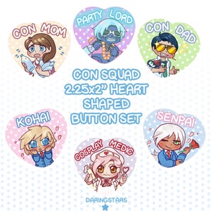 Con Squad Heart Buttons