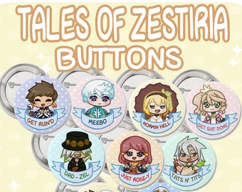 Tales of Zestiria Pin-Back Buttons