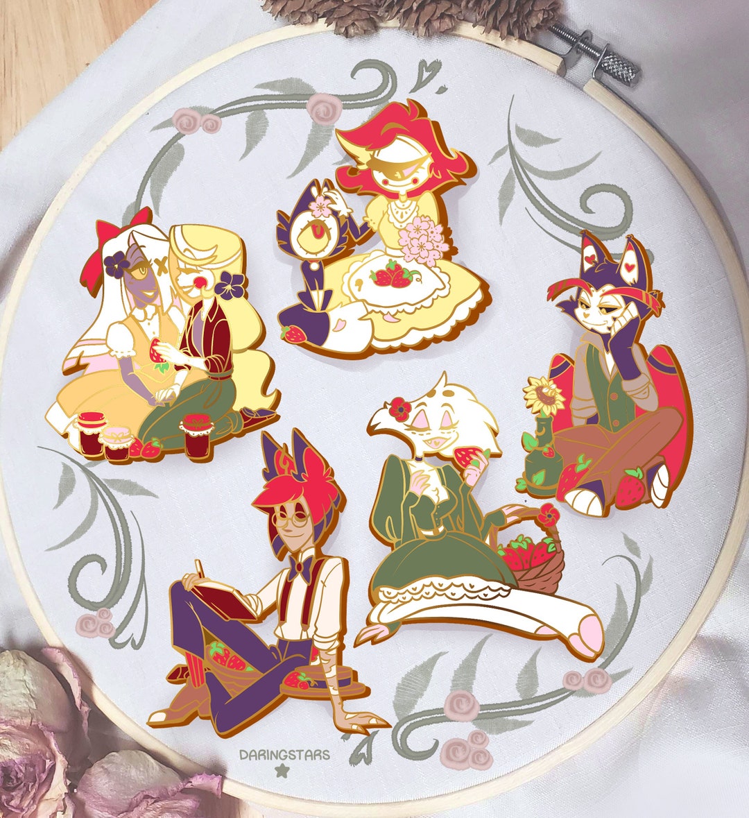 Cottagecore Hazbin Hotel Enamel Pins - Etsy