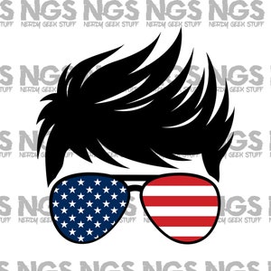 Boy life America flag glasses png sublimation and dtg printing ready