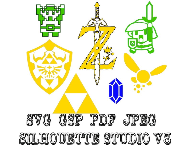 Download 7 Legend Of Zelda Svg Pdf Jpeg Gsp Silhouette Studio For | Etsy
