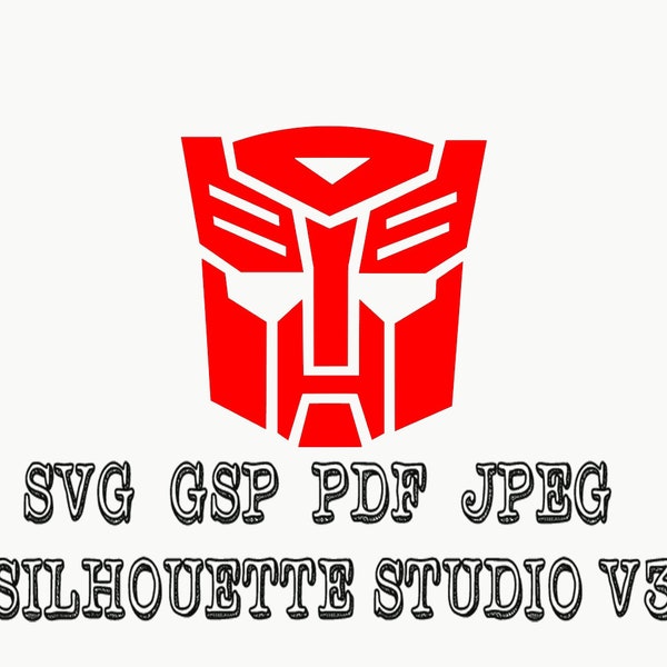 Transformers Autobot logo Vinyl Decal Svg Pdf Jpeg Gsp Silhouette Studio For silhouette cameo and other cutters