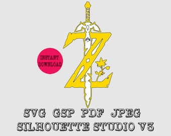 The Legend Of Zelda Breath Of The Wild Logo Svg Pdf Jpeg Gsp Silhouette Studio For silhouette cameo and other cutters