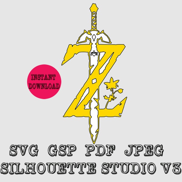 The Legend Of Zelda Breath Of The Wild Logo Svg Pdf Jpeg Gsp Silhouette Studio For silhouette cameo and other cutters