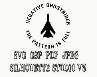 トップガンネガティブゴーストライダーパターンは完全なビニールデカールSVG PDF Jpeg GSPシルエットスタジオシルエットカメオやその他のカッター用