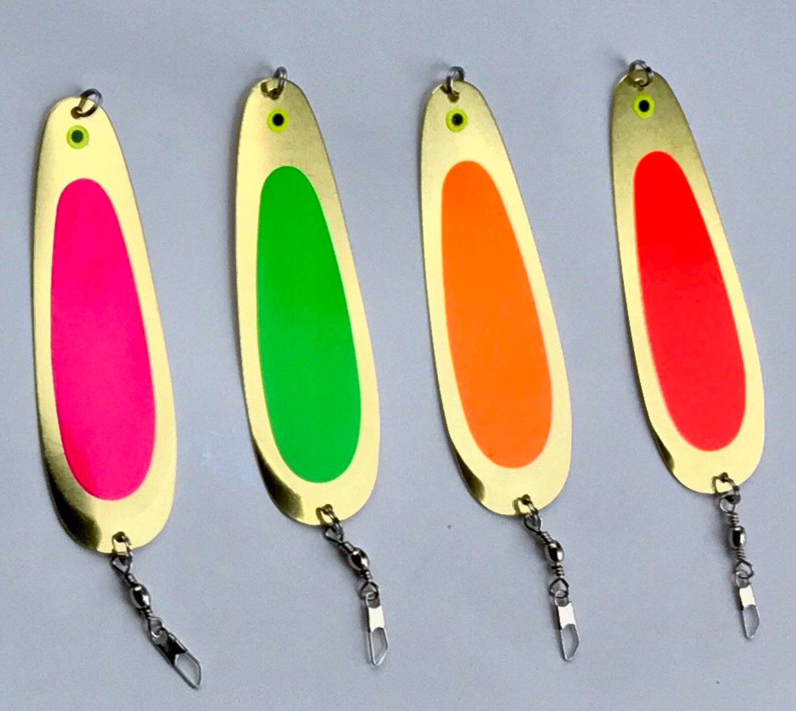 Kokanee Salmon Trolling Dodger UV FLO Pink / Brass by Etsy