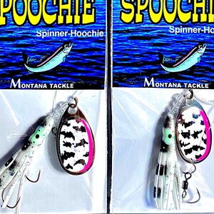 Spinner Hoochies (2): uv “WHITE BANDIT”