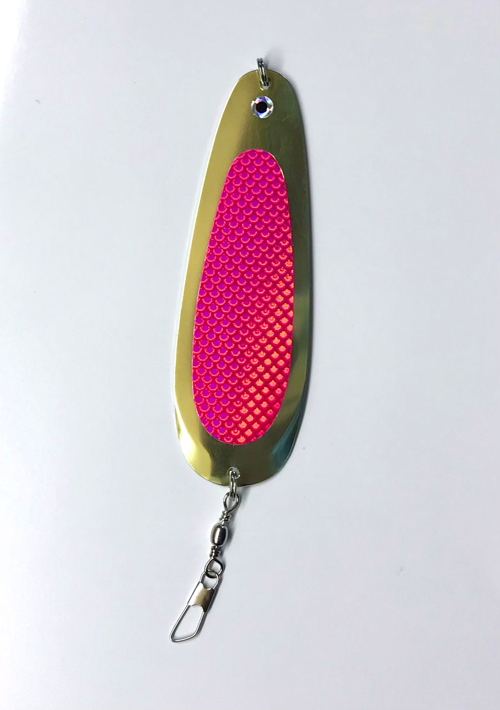 Kokanee Dodger: Uv pink Prism / Brass -  Australia