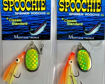 Kokanee Lachs Spinner Hoochies (2): “SUNRISE SEDUCER” von Montana Tackle