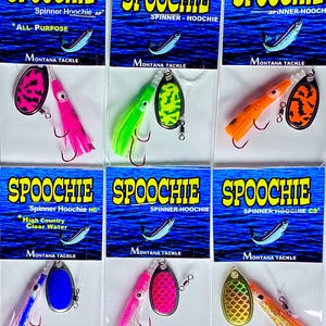 Kokanee Salmon Spinner-Hoochies (6): “SPOOCHIE” Assortment