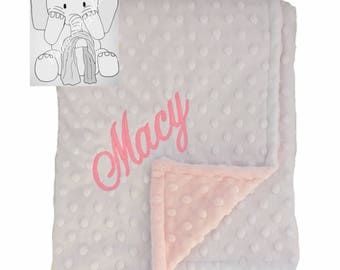Coral and Snow Personalized Minky Blanket,Custom Minky Blanket,Personalized Baby Blanket,BabyGirl Blanket,New baby,Security Blanket,Keepsake