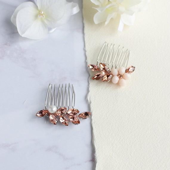 Wedding Hair Comb Clip Bridal Crystal Hair Accessories for Brides Bridesmaid Silver Floral Crystal Bridal Hair Clip • Wedding Hair  main image 4