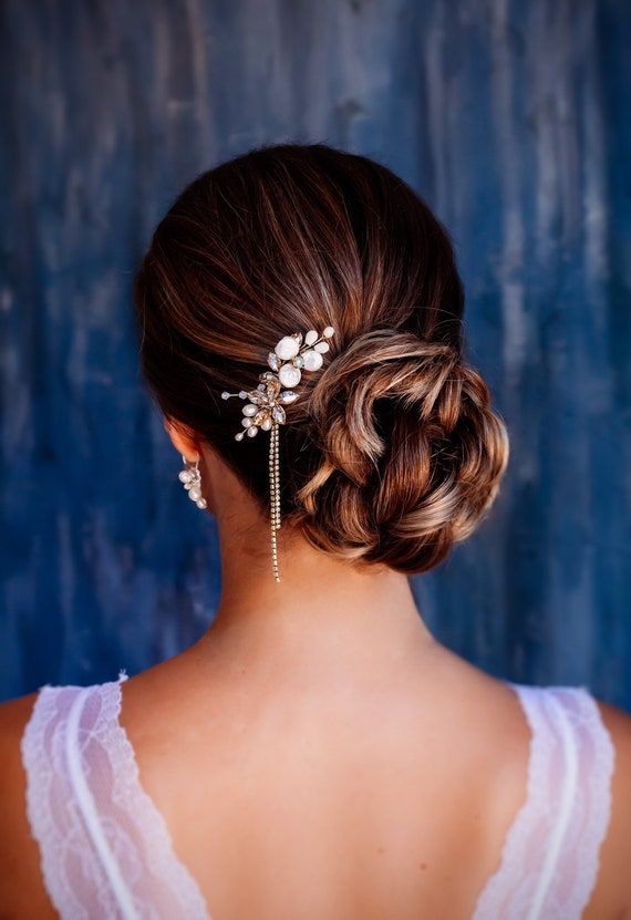 Bridal Rhinestone comb hairpiece Amazon.com : Foyte Crystal Bride Wedding Hair Comb Silver  main image 2