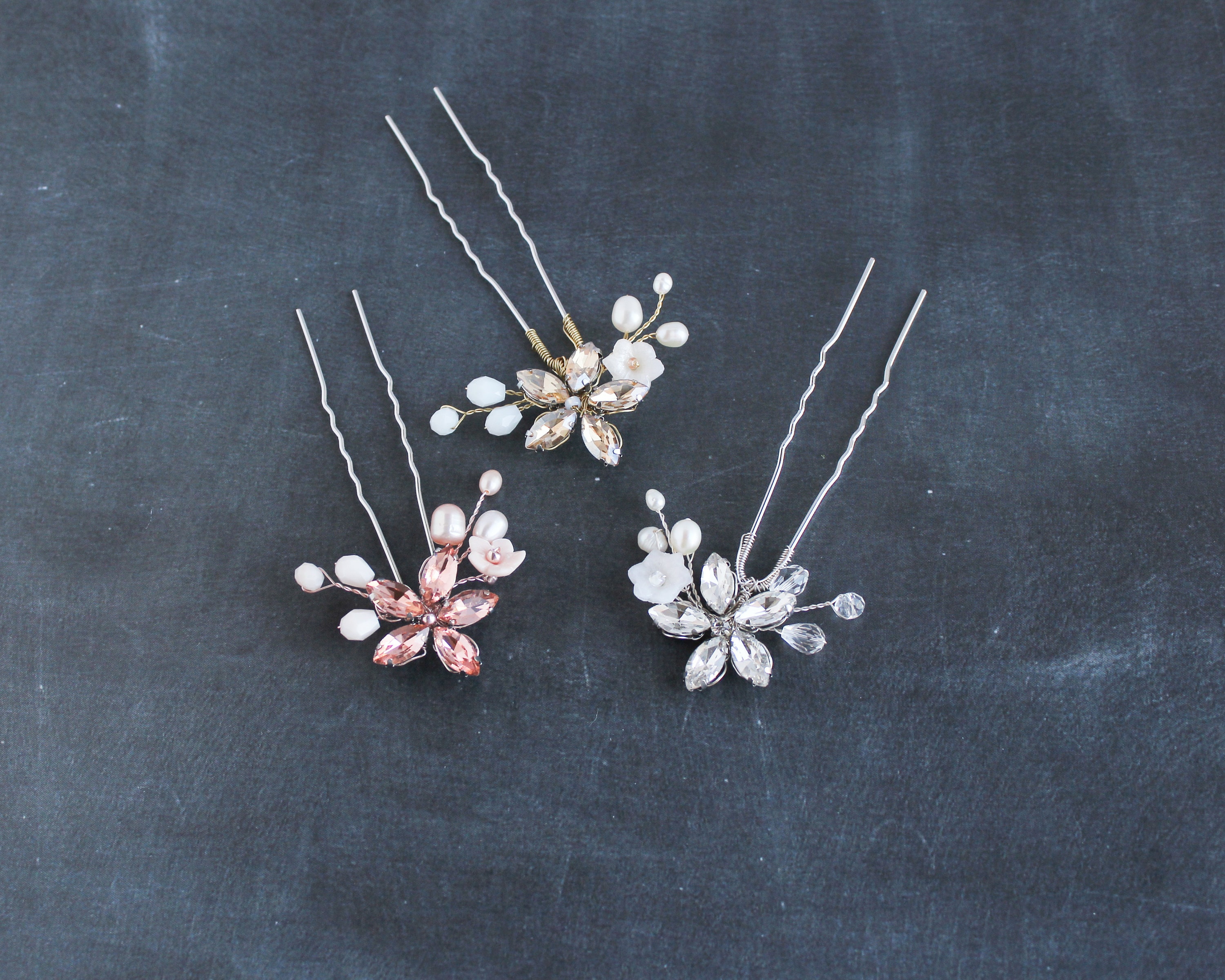 torontobridaljewels Branch Bridal Hair Pins Crystal Hair Pins for Wedding Bride Head Pieces Bridesmaid Headpiece Side Hair Comb Fine Hair Gold Hair Pin, image size:3000x2400