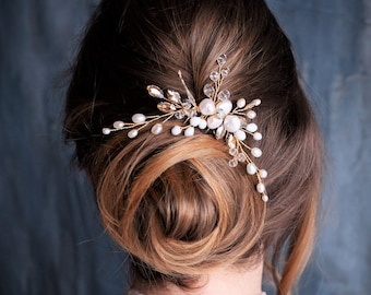 gold rhinestone pearl hair comb hair clip bridal wedding hair accessories SSßß 