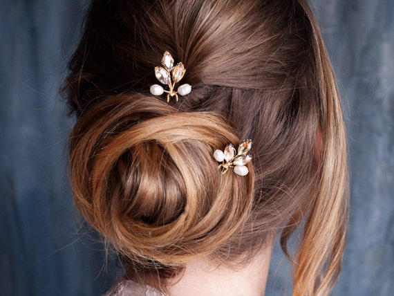 Branch Bridal Hair Pins Crystal Hair Pins For Wedding Bride Etsy